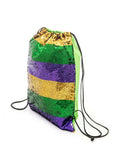 Sequin Mardi Gras Drawstring Backpack Bag