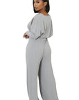 Women's 2 Piece Jumpsuit Set in Grey or Blue by Claude