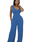 Women's 2 Piece Jumpsuit Set in Grey or Blue by Claude