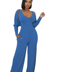 Women's 2 Piece Jumpsuit Set in Grey or Blue by Claude