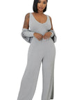 Women's 2 Piece Jumpsuit Set in Grey or Blue by Claude