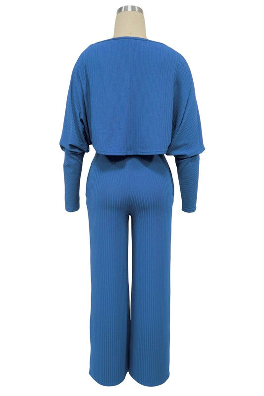 Women&#39;s 2 Piece Jumpsuit Set in Grey or Blue by Claude