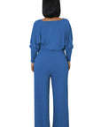 Women's 2 Piece Jumpsuit Set in Grey or Blue by Claude