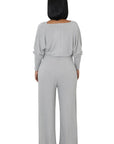 Women's 2 Piece Jumpsuit Set in Grey or Blue by Claude