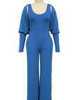 Women's 2 Piece Jumpsuit Set in Grey or Blue by Claude