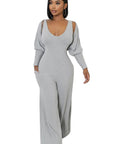 Women's 2 Piece Jumpsuit Set in Grey or Blue by Claude