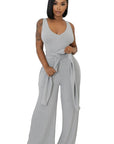 Women's 2 Piece Jumpsuit Set in Grey or Blue by Claude