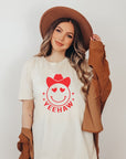 Yeehaw Smiley Heart Valentine Graphic Tee