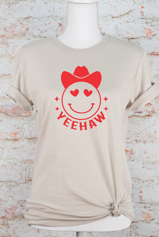 Yeehaw Smiley Heart Valentine Graphic Tee