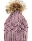 Raccoon Fur Pineapple Knit Beanies