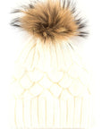 Raccoon Fur Pineapple Knit Beanies