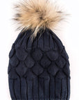 Raccoon Fur Pineapple Knit Beanies