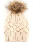 Raccoon Fur Pineapple Knit Beanies