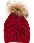 Raccoon Fur Pineapple Knit Beanies