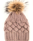 Raccoon Fur Pineapple Knit Beanies