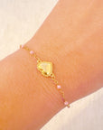 Dainty Color Dots Chain Heart Bracelet