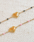 Dainty Color Dots Chain Heart Bracelet