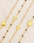 Dainty Color Dots Chain Heart Bracelet