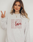 PLUS Love Words Graphic Crewneck Sweatshirt