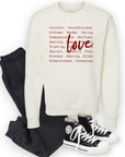 PLUS Love Words Graphic Crewneck Sweatshirt