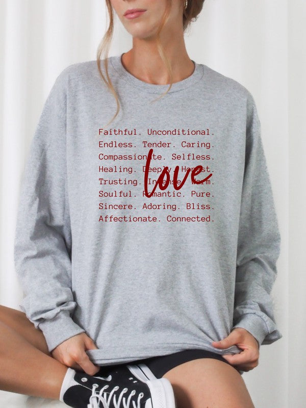 PLUS Love Words Graphic Crewneck Sweatshirt