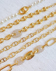 Golden Bit Linked Longer Chain Necklace