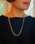 Golden Bit Linked Longer Chain Necklace