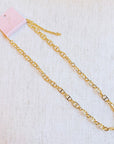 Golden Bit Linked Longer Chain Necklace