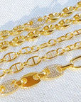 Golden Bit Linked Longer Chain Necklace