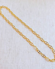 Golden Bit Linked Longer Chain Necklace