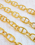 Golden Bit Linked Longer Chain Necklace