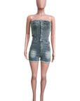 Women's Fashion Denim Romper by Claude