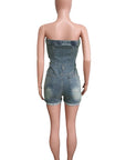 Women's Fashion Denim Romper by Claude