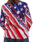 Women's Stars and Stripes American Flag 3/4 Sleeve Top