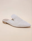 Pointed Toe Slip On Mule Flats