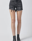 RISEN Raw Hem Denim Shorts with Pockets