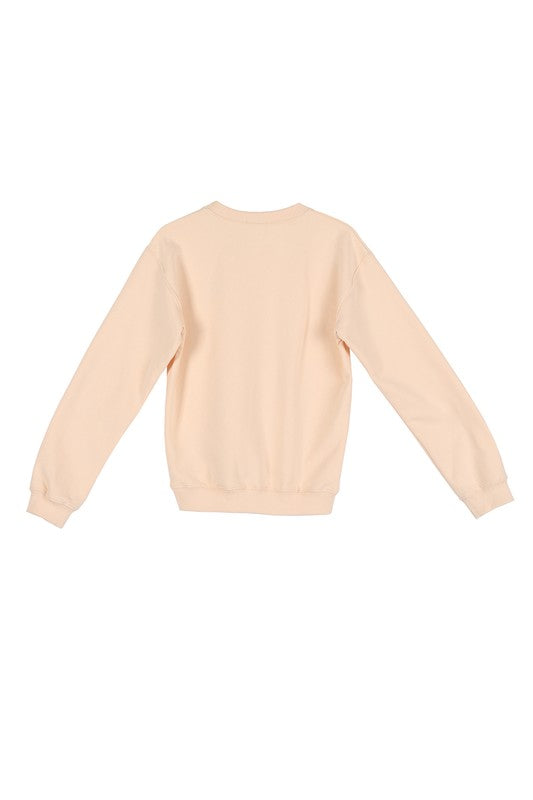 Lilou Cream Sweatshirt w Embroidery