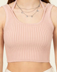 HYFVE Perfect Girl Ribbed Open-Back Crop Top