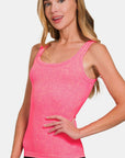 Zenana Ribbed Scoop Neck Tank