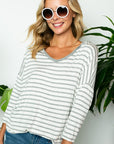 e Luna Plus Stripe Hoodie Top