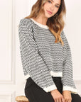 Lilou Herringbone Crew Neck Sweater - Online Only