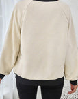 Women Raglan Sleeve Crew Neck Textured Sweatshirts