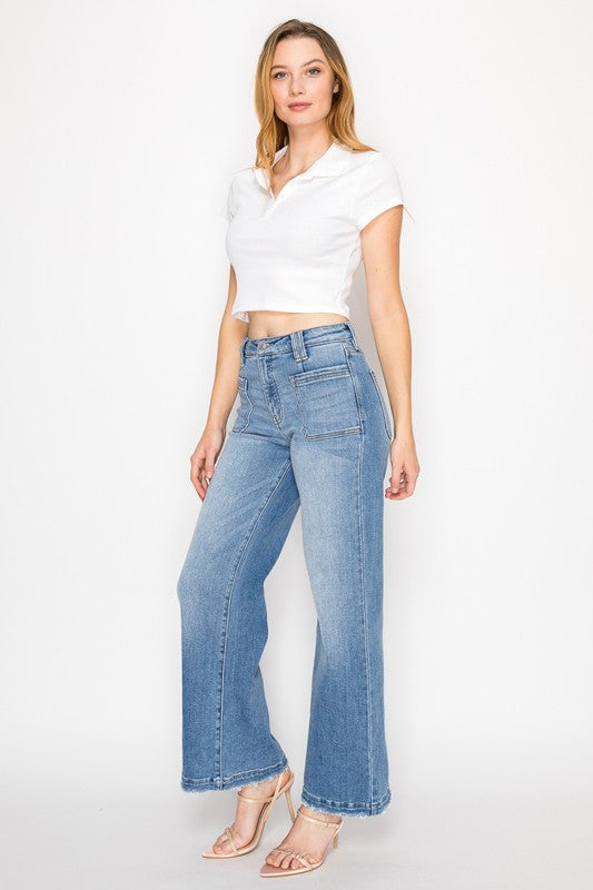 Artemis Vintage Eco Friendly Fabric High Rise Slim Palazzo Jeans