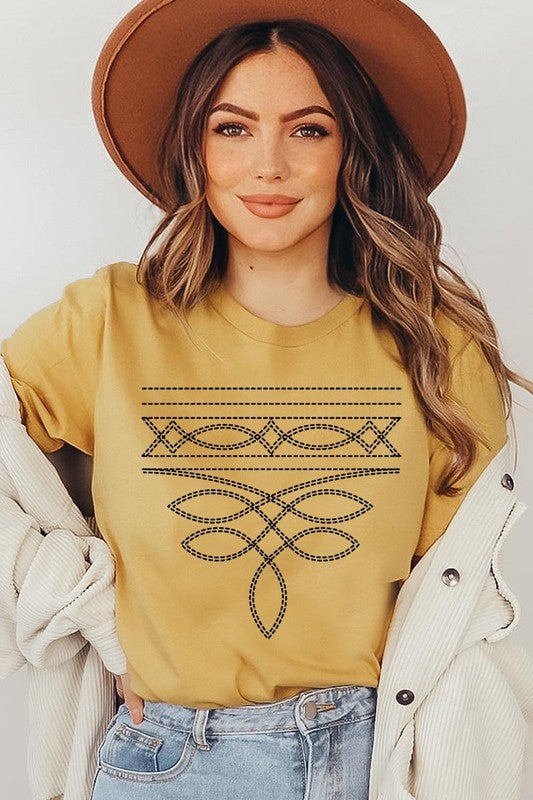 Western Boot Stitch Graphic Plus Tee