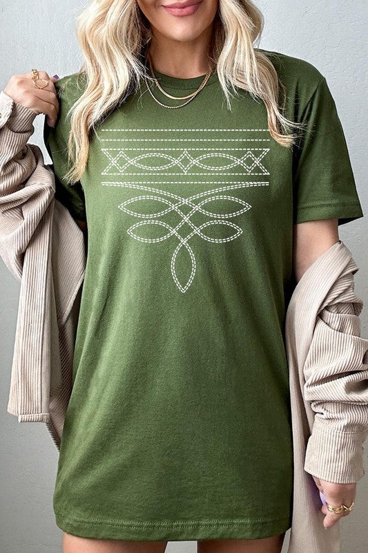 Western Boot Stitch Graphic Plus Tee