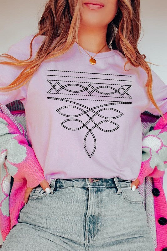 Western Boot Stitch Graphic Plus Tee