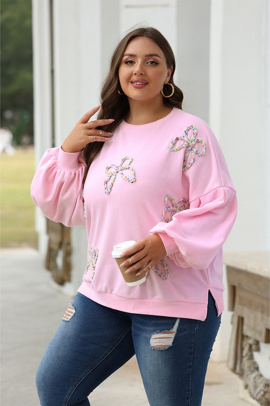 Women Lantern Sleeve Oversized Pullover Sweatshirt