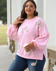 Women Lantern Sleeve Oversized Pullover Sweatshirt