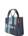 The Medium Denim Crossbody Tote Bag