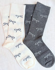 Bow Minimalist Socks Set Of 2